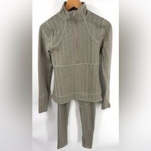 Calia women’s essential herringbone quarter zip jacket legging set size S